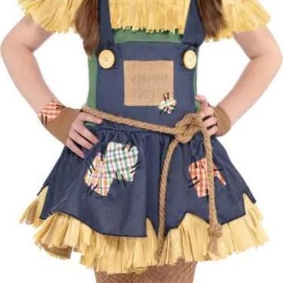 BRAND NEW girl the wizard of oz scarecrow 7 pcs halloween costume size S 4-6 - Picture 2 of 10